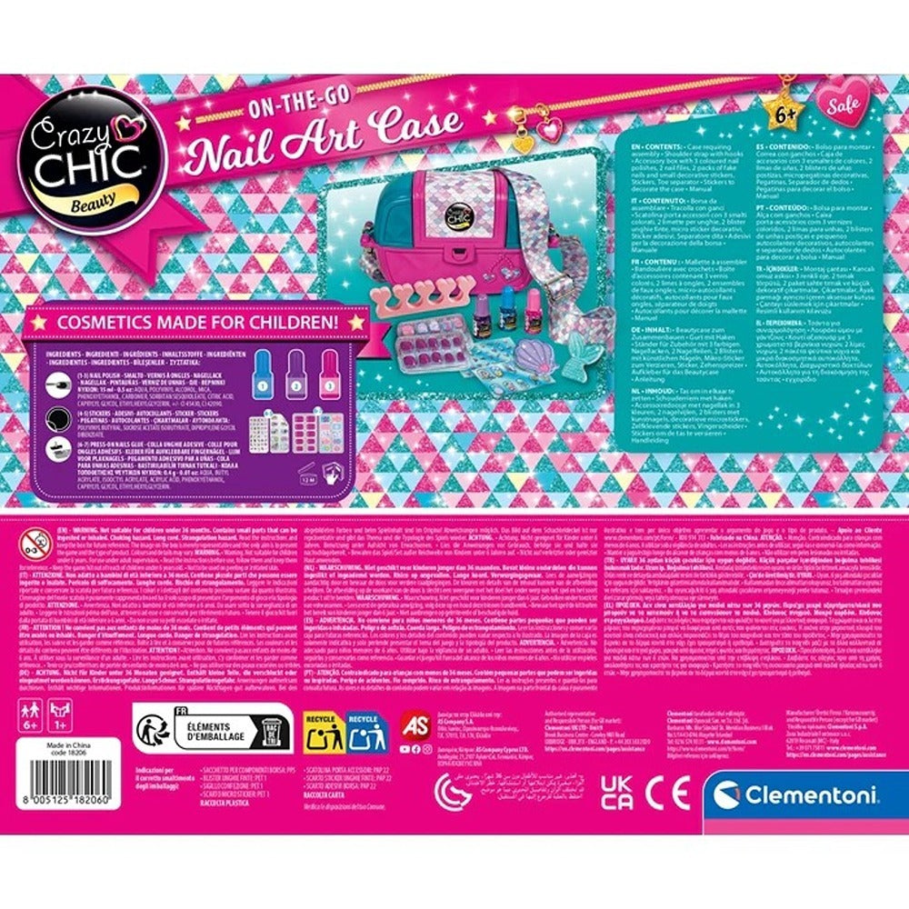 Clementoni Crazy Chic Nail Art Case Set Manicure