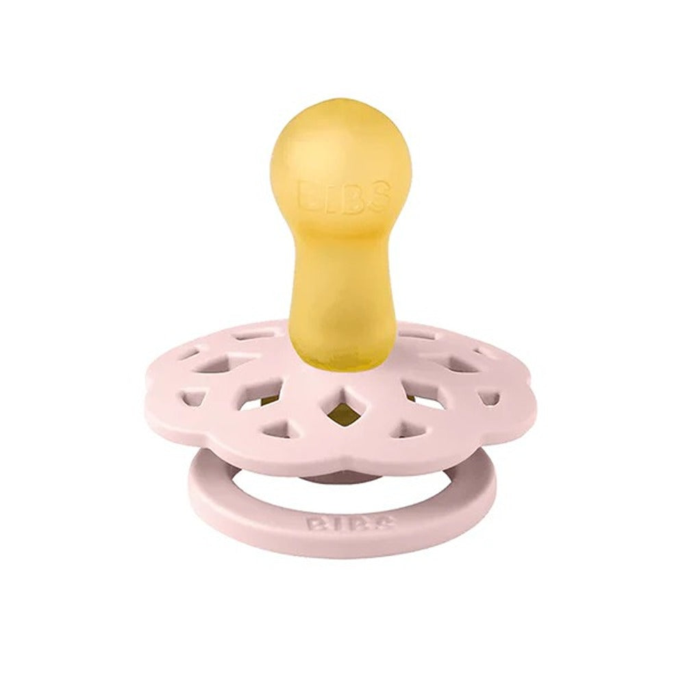Bibs Boheme Set 2 Ciucci Tettarella Tonda In Lattice Di Gomma Naturale Avorio E Rosa 6-18 Mesi