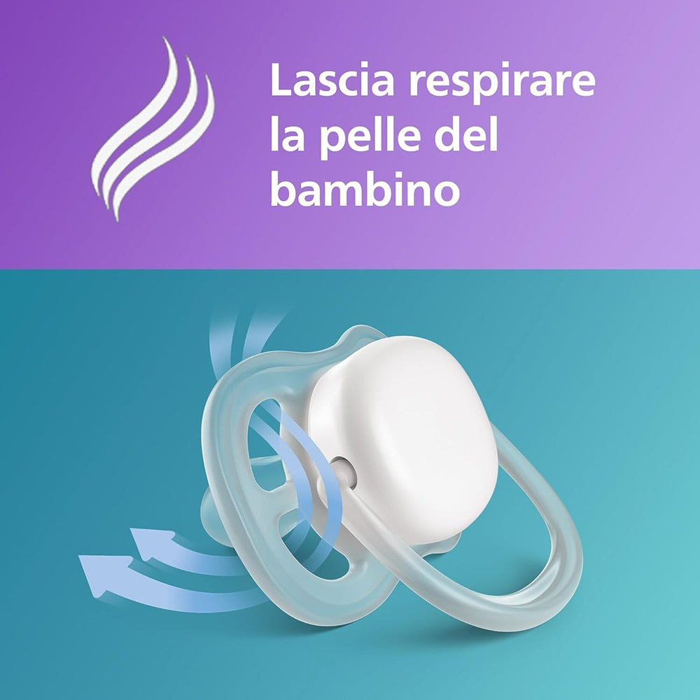 Philips Avent Ultra Air Succhietti Ortodontici Lilla E Verde 0-6 Mesi 2 Pezzi