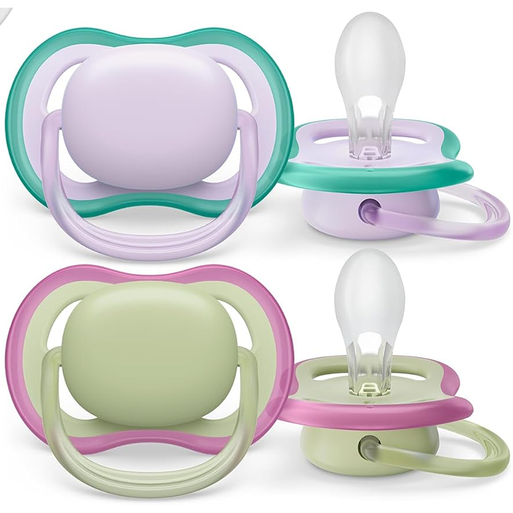 Philips Avent Ultra Air Succhietti Ortodontici Lilla E Verde 0-6 Mesi 2 Pezzi