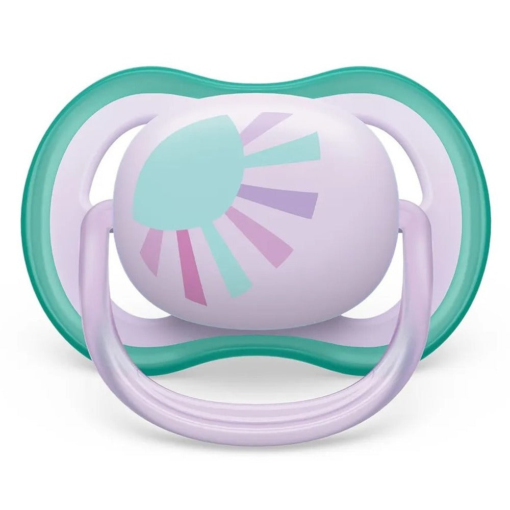 Philips Avent Ultra Air Succhietti Ortodontici Sole E Arcobaleno Lilla E Verde 0-6 Mesi 2 Pezzi