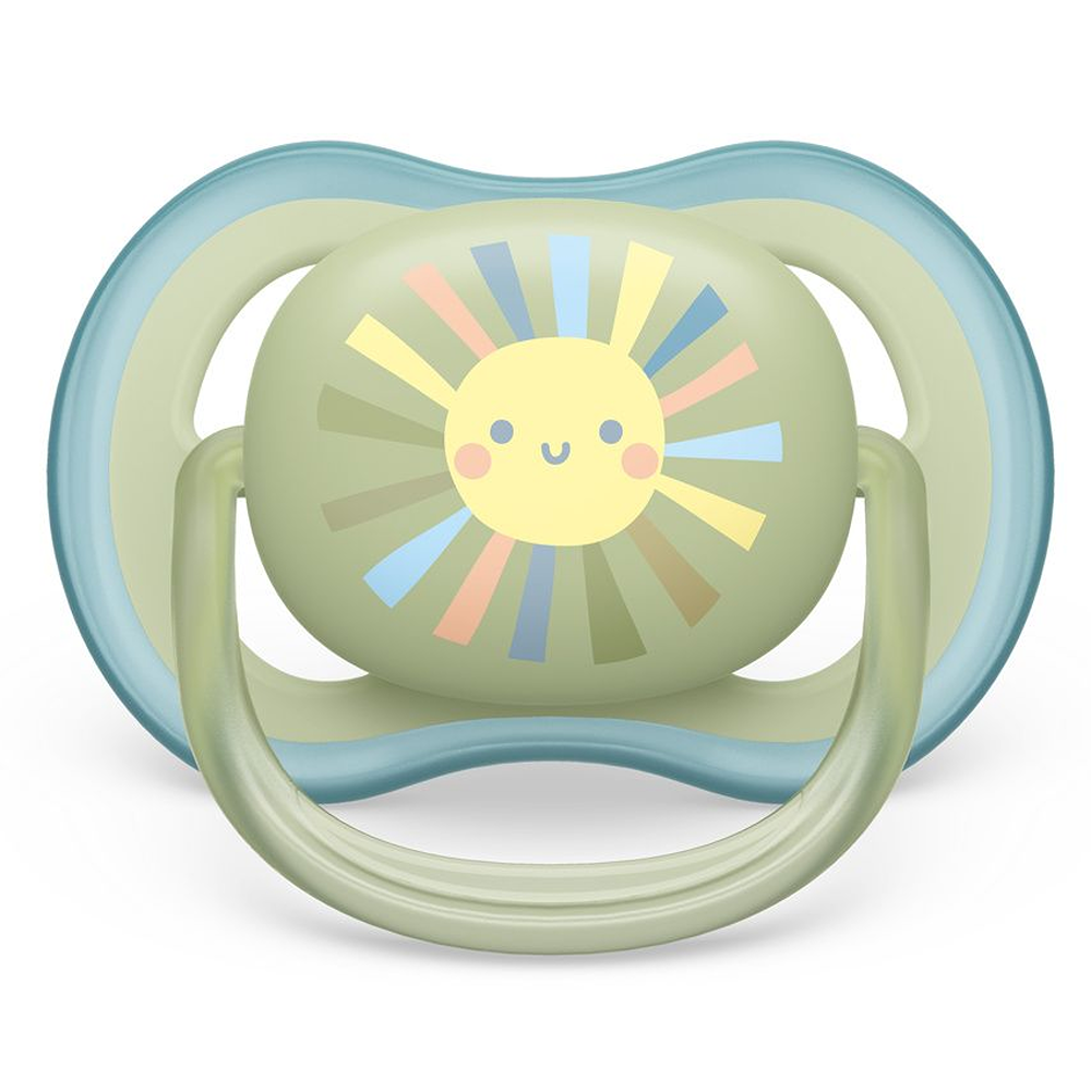 Philips Avent Ultra Air Succhietti Ortodontici Sole E Arcobaleno Blu E Verde 0-6 Mesi 2 Pezzi