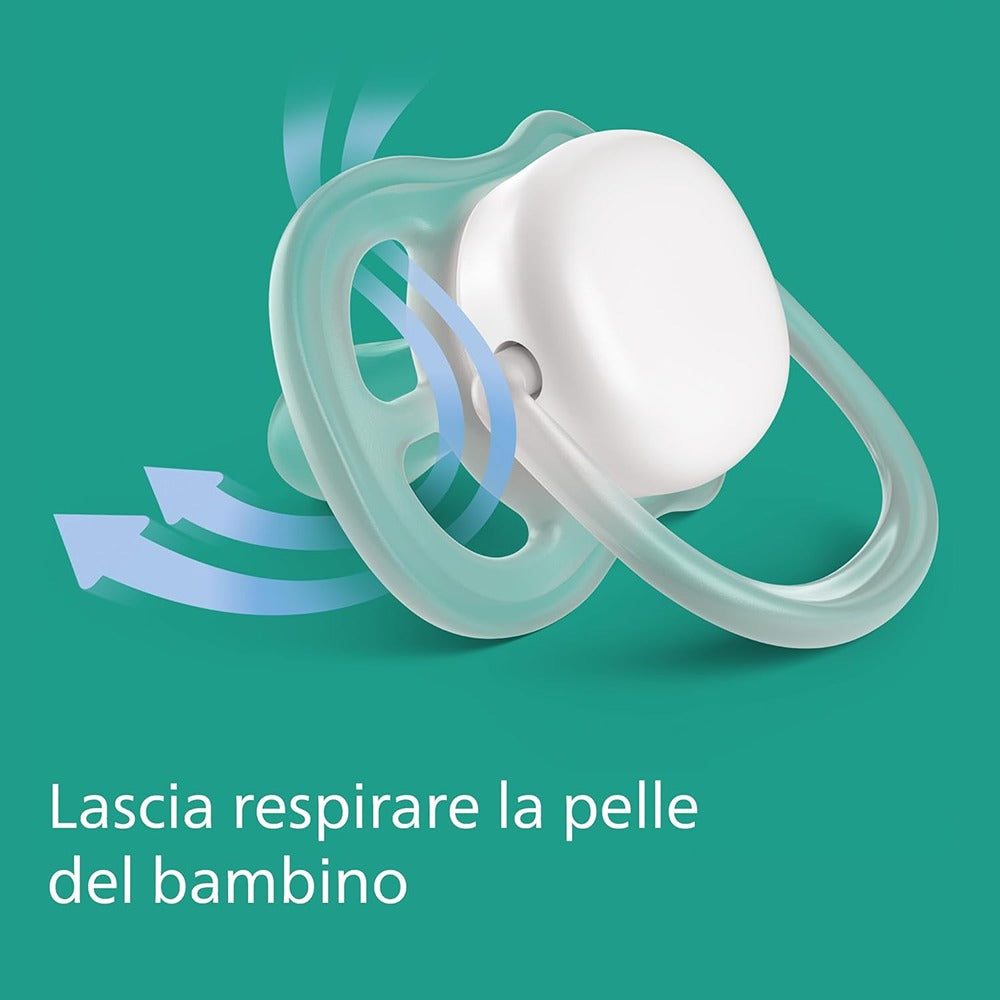Philips Avent Ultra Air Succhietti Ortodontici Sole E Arcobaleno Blu E Verde 0-6 Mesi 2 Pezzi