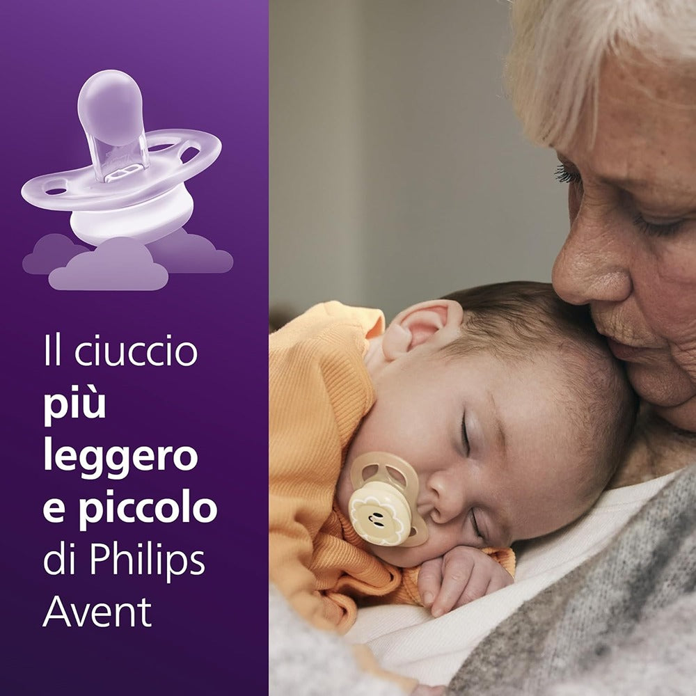 Philips Avent Ultra Start Succhietti Ortodontici Viola E Giallo 0-2 Mesi 2 Pezzi