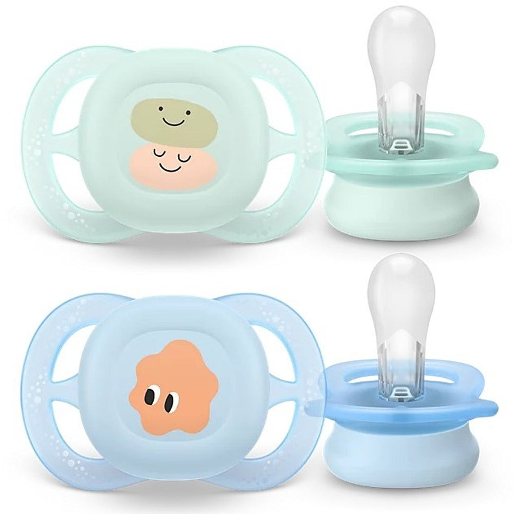 Philips Avent Ultra Start Succhietti Ortodontici Verde E Blu 0-2 Mesi 2 Pezzi