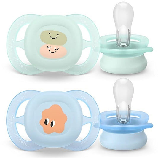 Philips Avent Ultra Start Succhietti Ortodontici Verde E Blu 0-2 Mesi 2 Pezzi