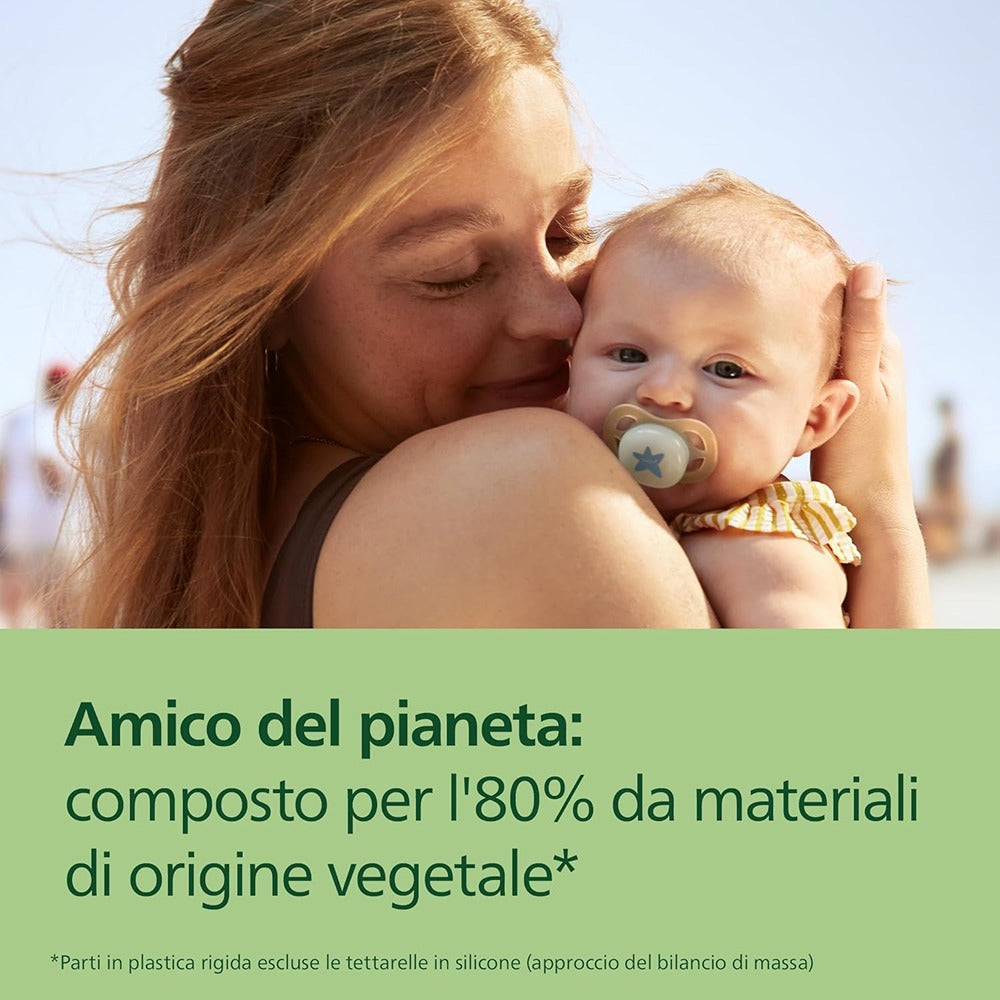 Philips Avent Ultra Start Nighttime Succhietti Ortodontici Viola E Arancione Con Luna E Stella 0-2 Mesi 2 Pezzi