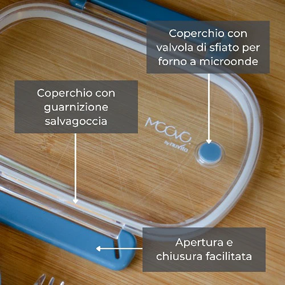 Nuvita KiddieKit Lunch Box Per Bambini 950 ml Powder Blue