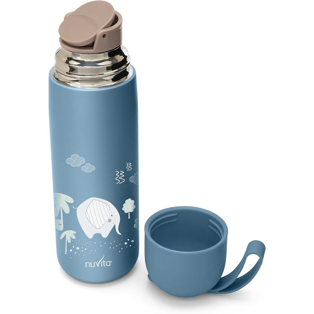 Nuvita Borraccia Termica In Acciaio Con Manico In Silicone 400 ml Powder Blue