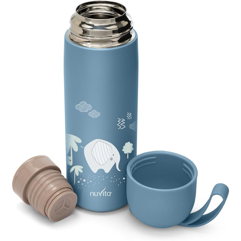Nuvita Borraccia Termica In Acciaio Con Manico In Silicone 400 ml Powder Blue