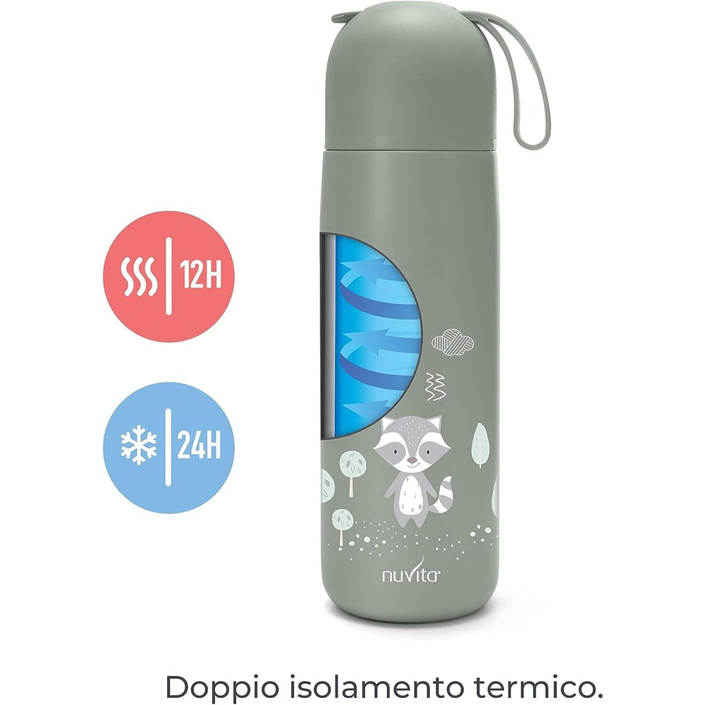 Nuvita Borraccia Termica In Acciaio Con Manico In Silicone 400 ml English Rose
