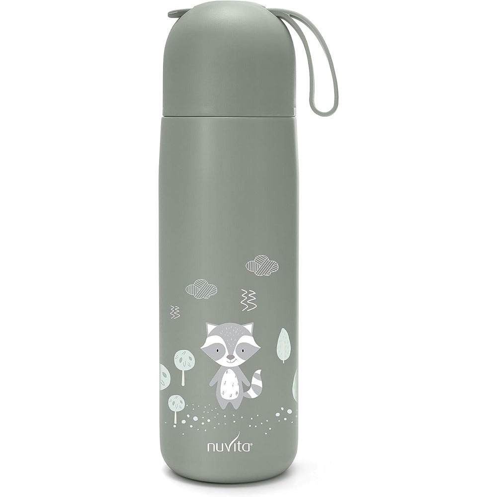 Nuvita Borraccia Termica In Acciaio Con Manico In Silicone 400 ml Sage Green