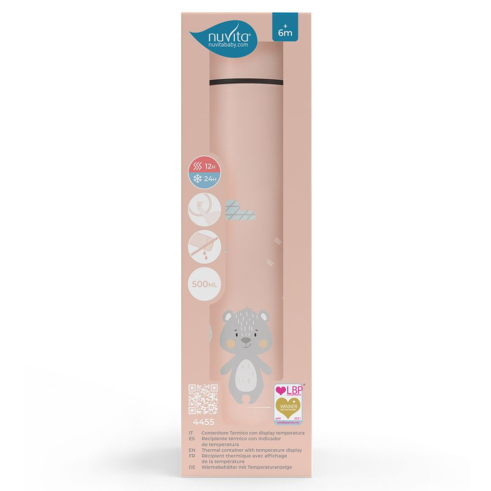 Nuvita Borraccia Termica In Acciaio Con Termometro Led 500 ml English Rose