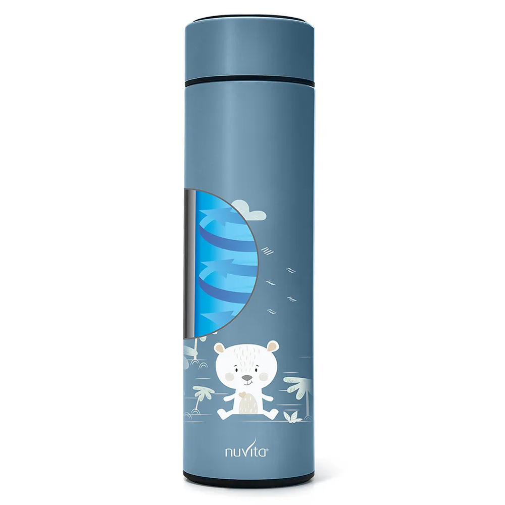 Nuvita Borraccia Termica In Acciaio Con Termometro Led 500 ml Powder Blue