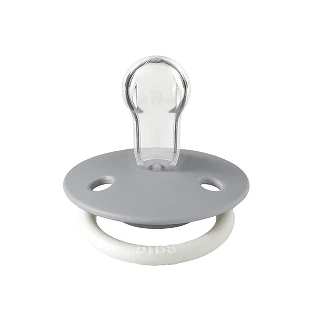 Bibs De Lux Glow Set 2 Ciucci Tettarella Tonda In Silicone Ipoallergenica Salvia E Cloud 0-36 Mesi