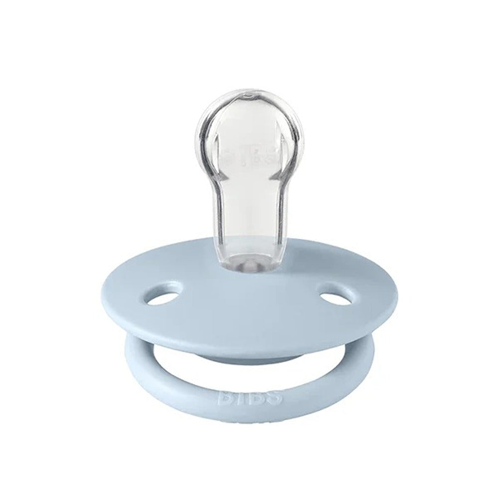 Bibs De Lux Set 2 Ciucci Tettarella Tonda In Silicone Ipoallergenica Azzurro E Blu 0-36 Mesi