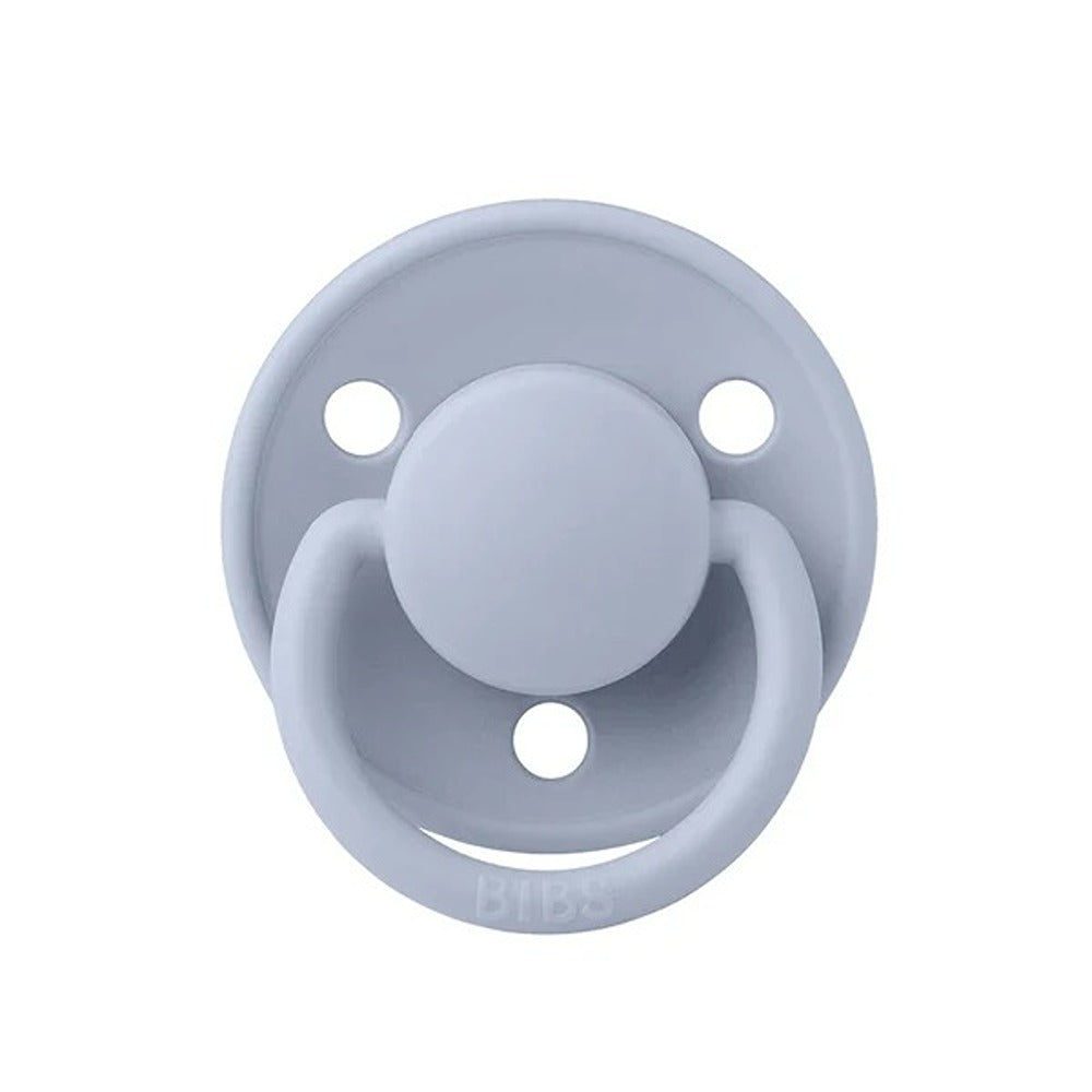 Bibs De Lux Set 2 Ciucci Tettarella Tonda In Silicone Ipoallergenica Azzurro E Blu 0-36 Mesi