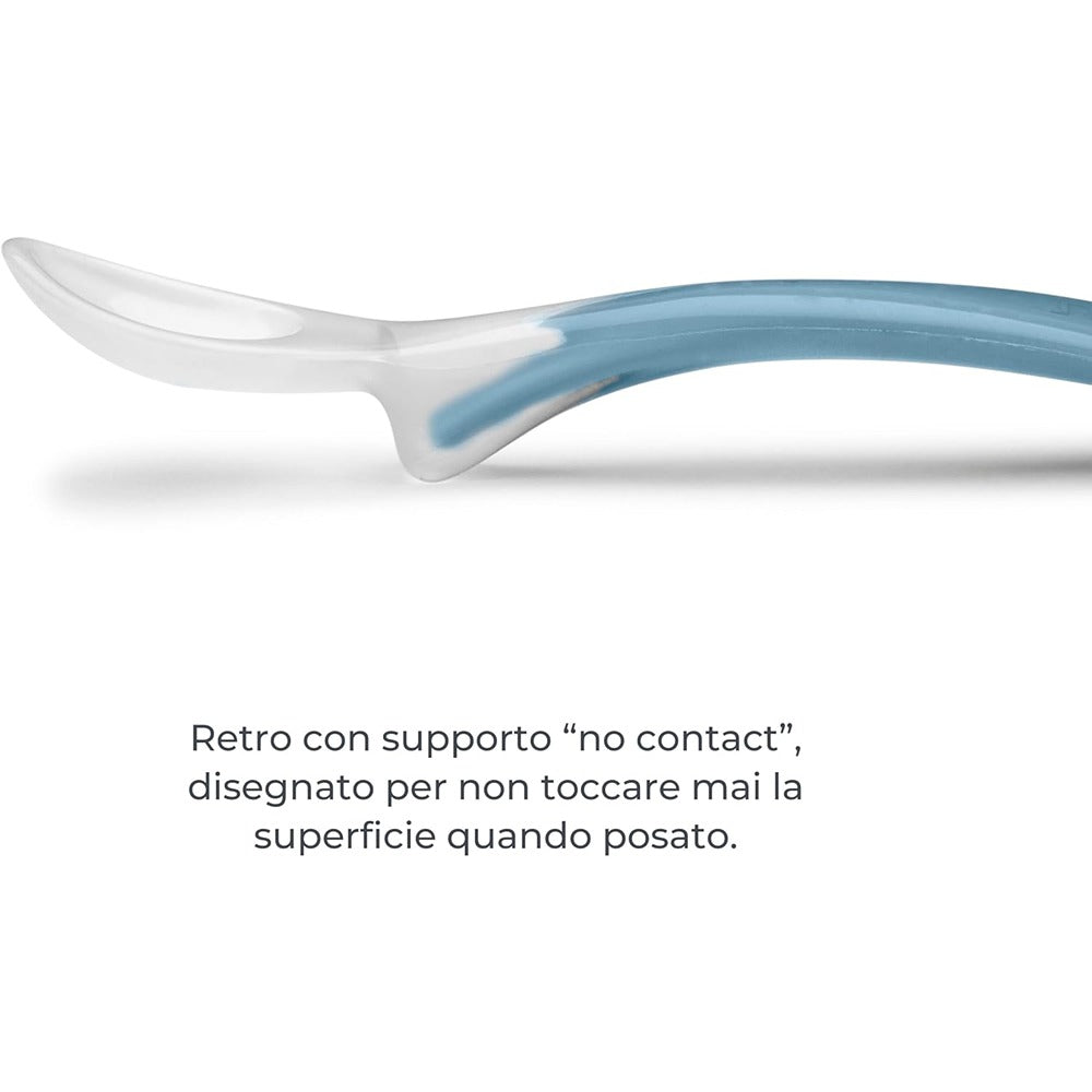 Nuvita Easy Eating Set 2 Cucchiai In Silicone Powder Blue