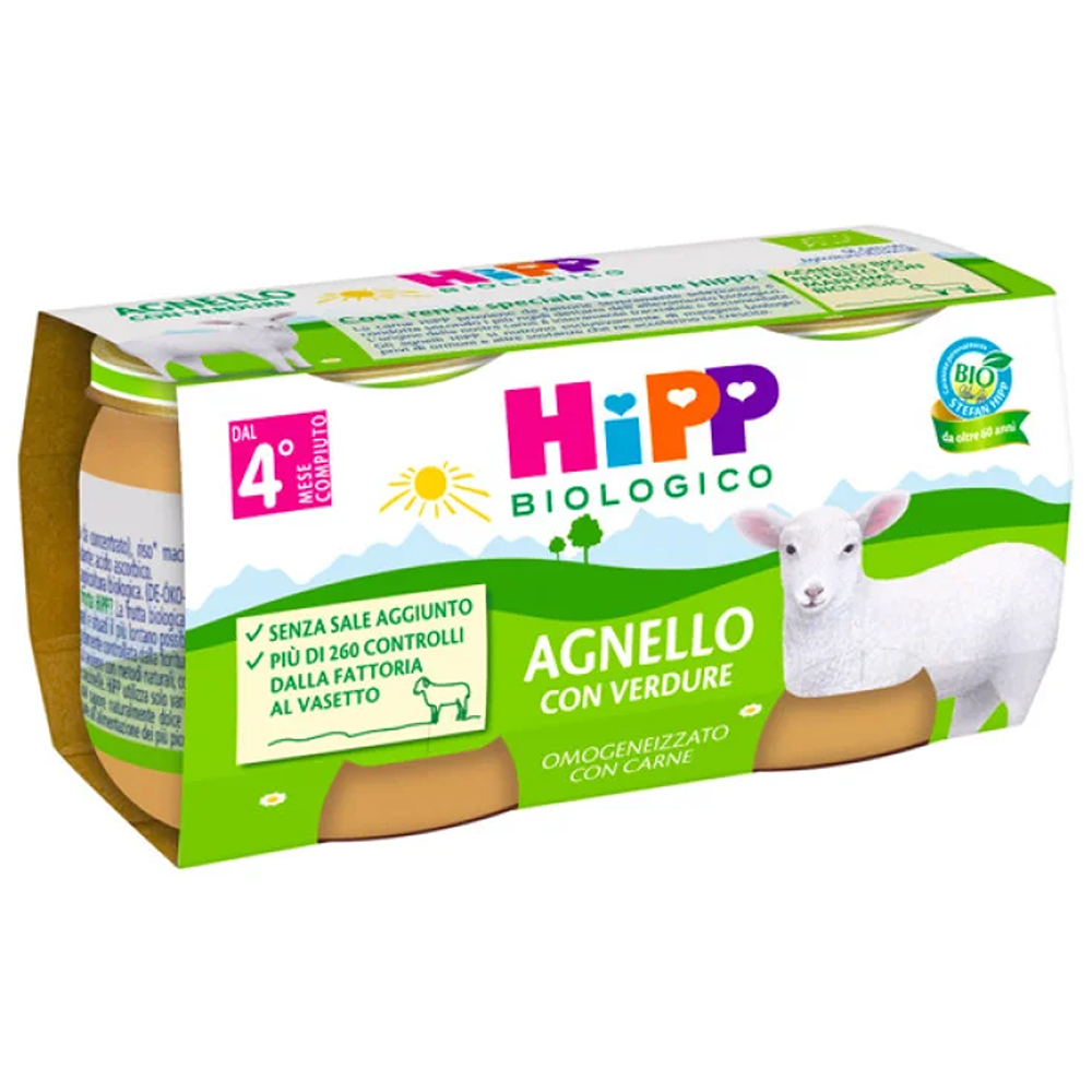 HiPP Omogeneizzato Agnello Con Verdure 2X80 gr