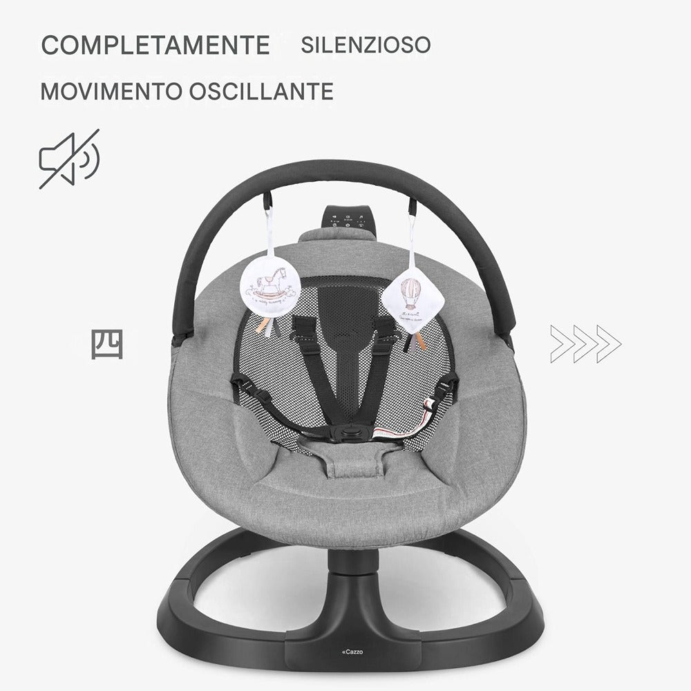 KikkaBoo Sdraietta Elettrica Zazu  Dondolio Rilassante Grigio