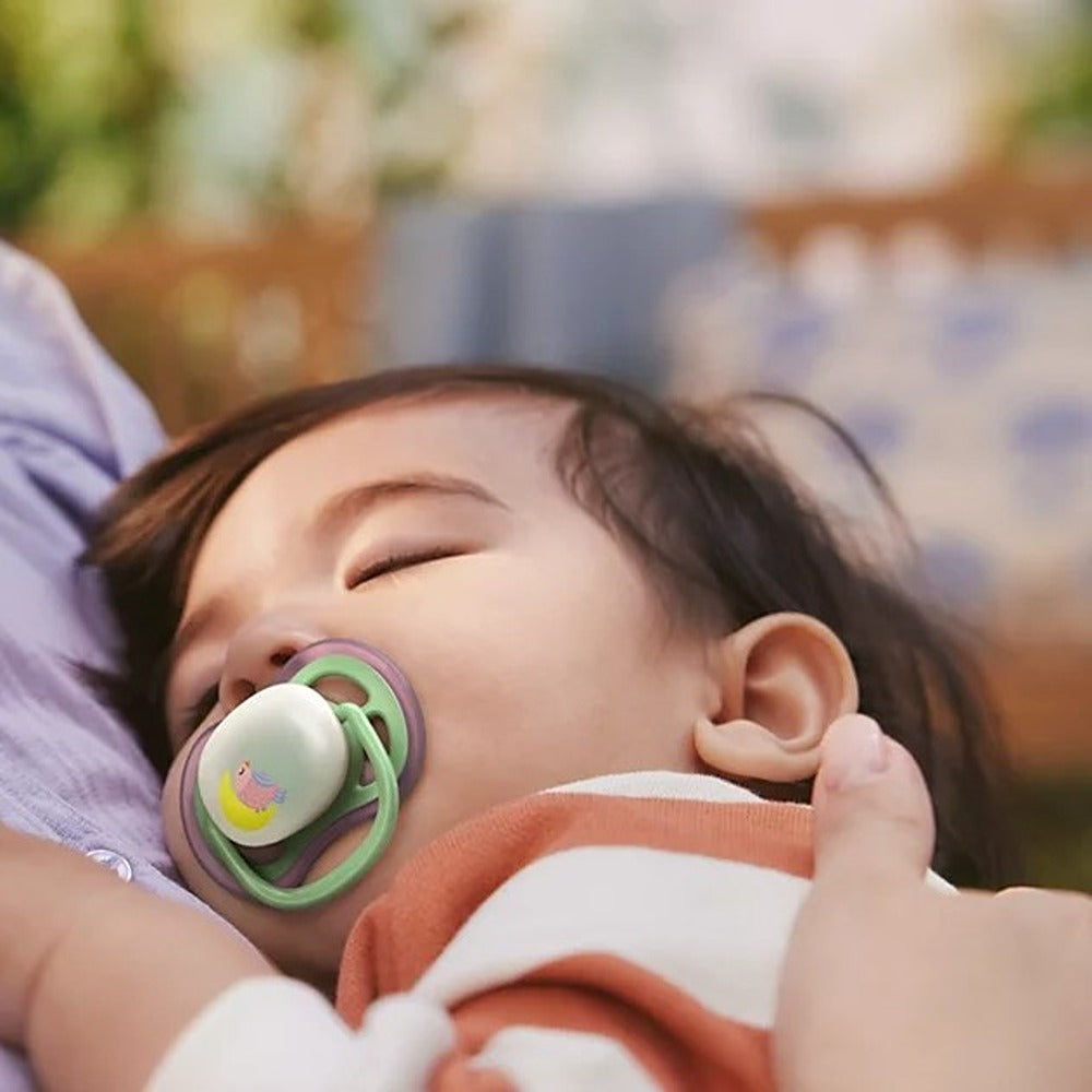 Philips Avent Ultra Air Nighttime Succhietti Ortodontici Uccellino E Farfalla 6-18 Mesi 2 Pezzi