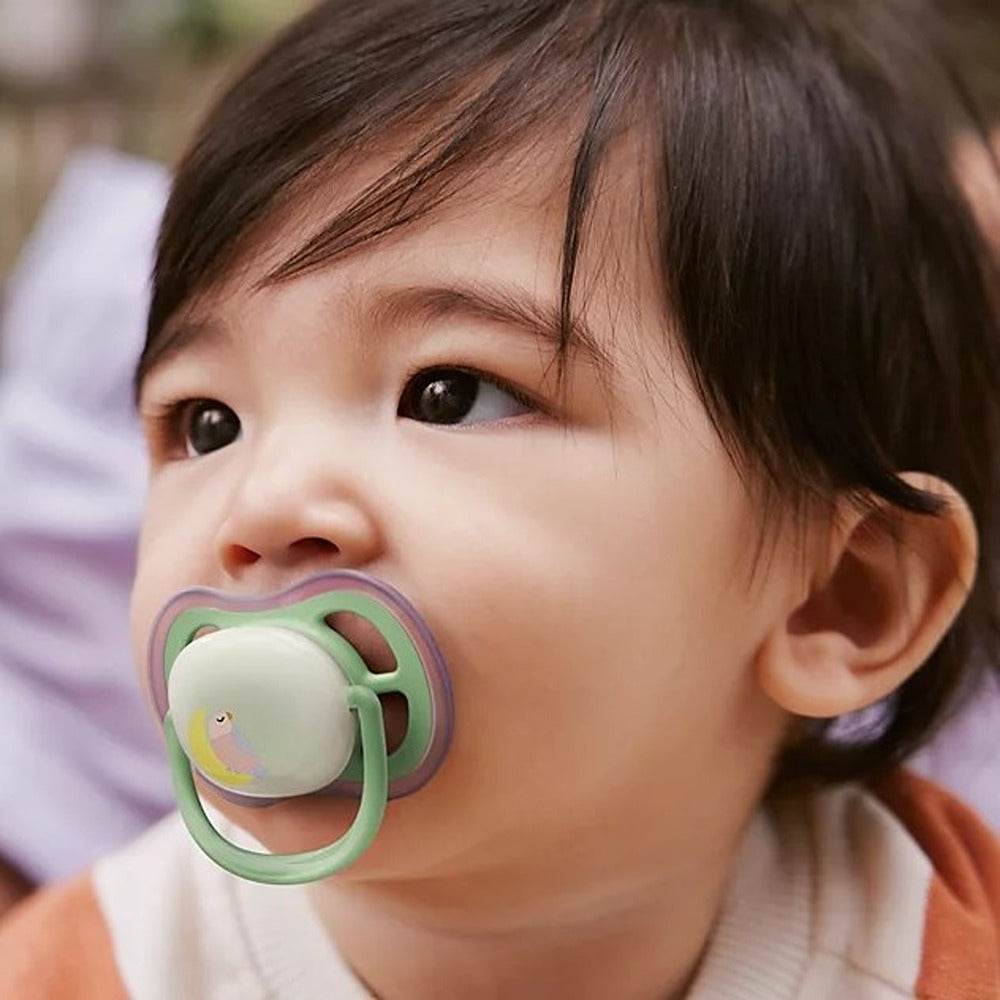 Philips Avent Ultra Air Nighttime Succhietti Ortodontici Uccellino E Farfalla 6-18 Mesi 2 Pezzi