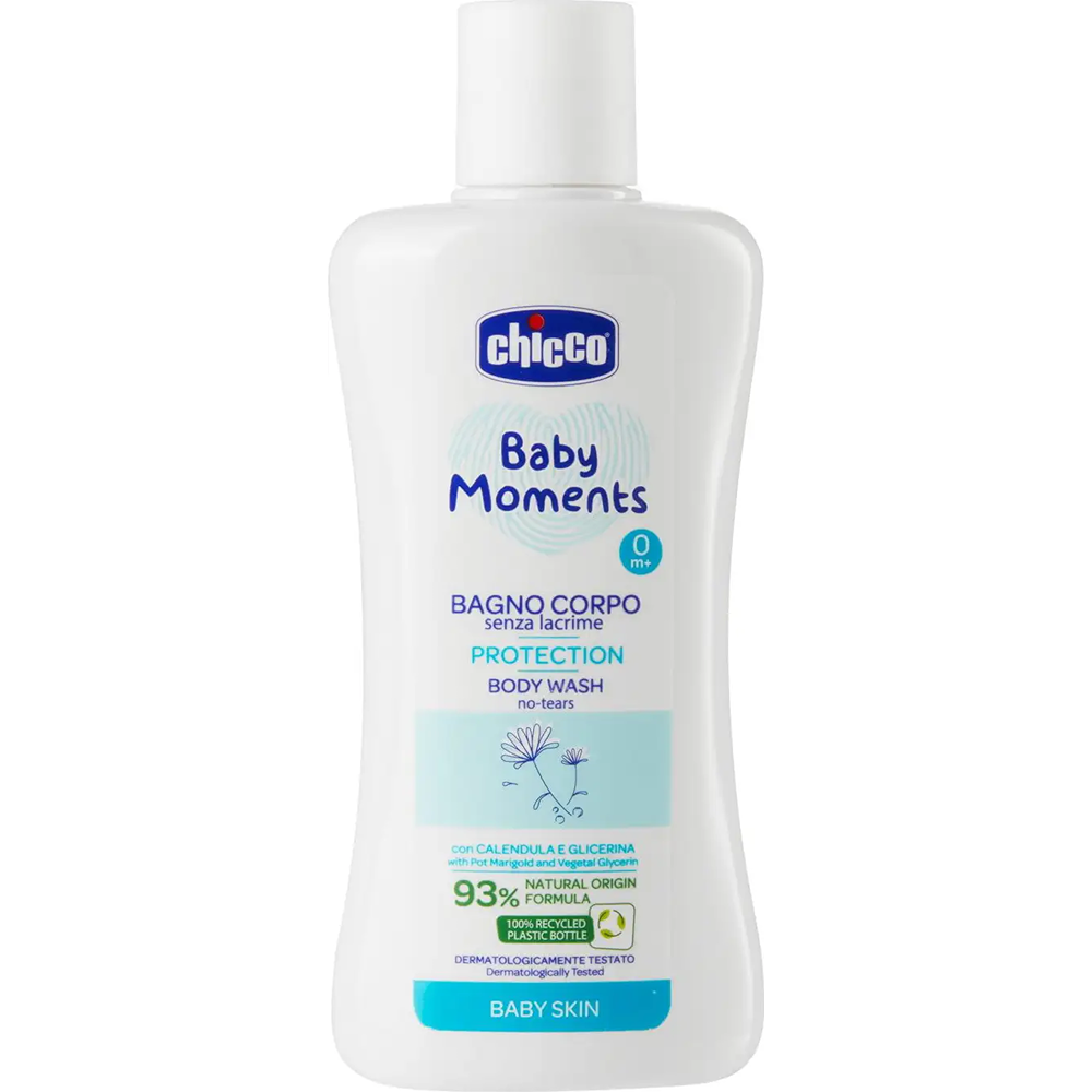 Chicco Baby Moments Set Clean & Protect Bagno Corpo 200 ml - Shampoo 200 ml - Pasta Lenitiva 100 ml