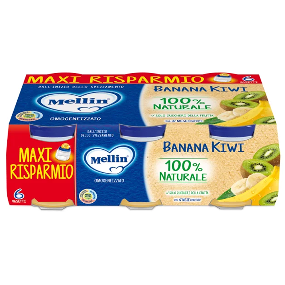 Mellin Omogeneizzato Frutta Banana Kiwi 6x100 gr