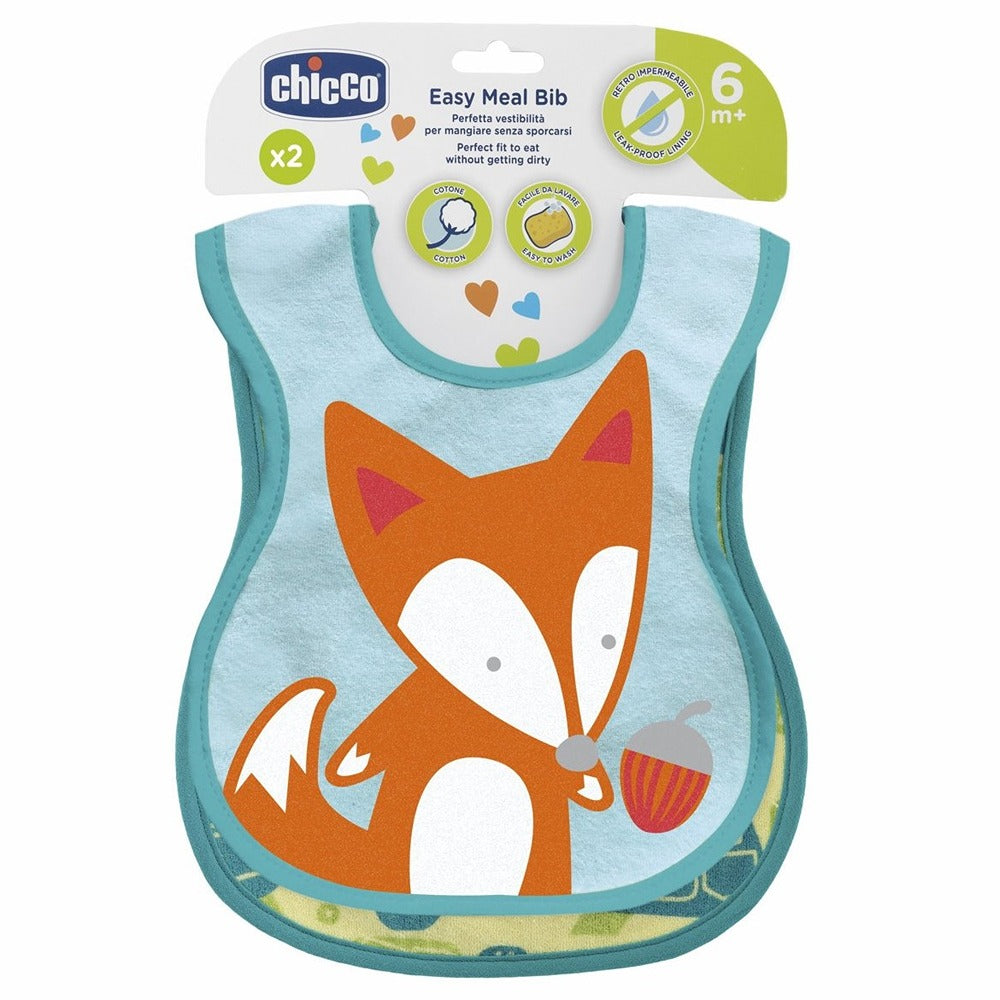 Chicco Easy Meal Set 2 Bavaglini Pappa Neutri 6+ Mesi