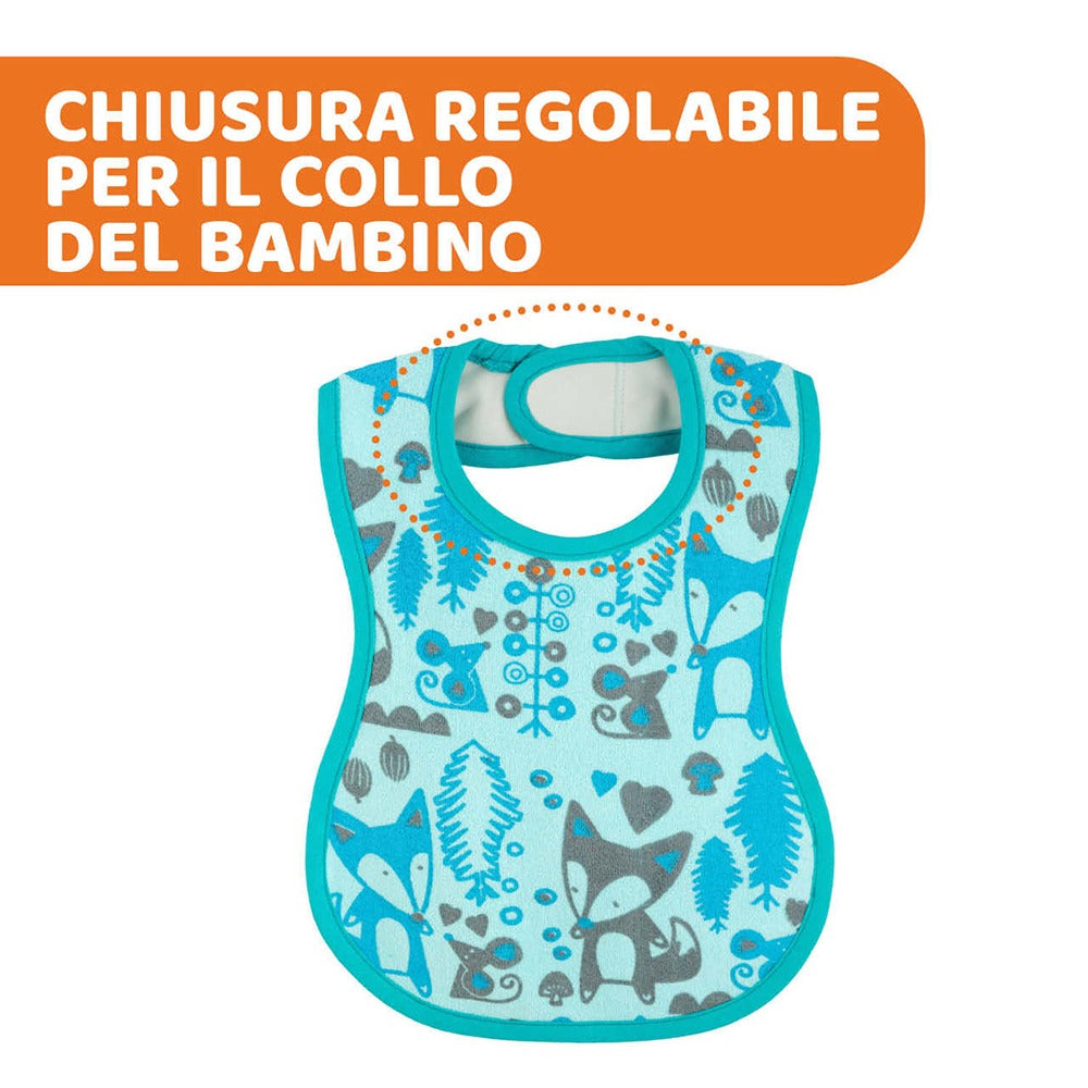 Chicco Easy Meal Set 2 Bavaglini Pappa Rosa 6+ Mesi