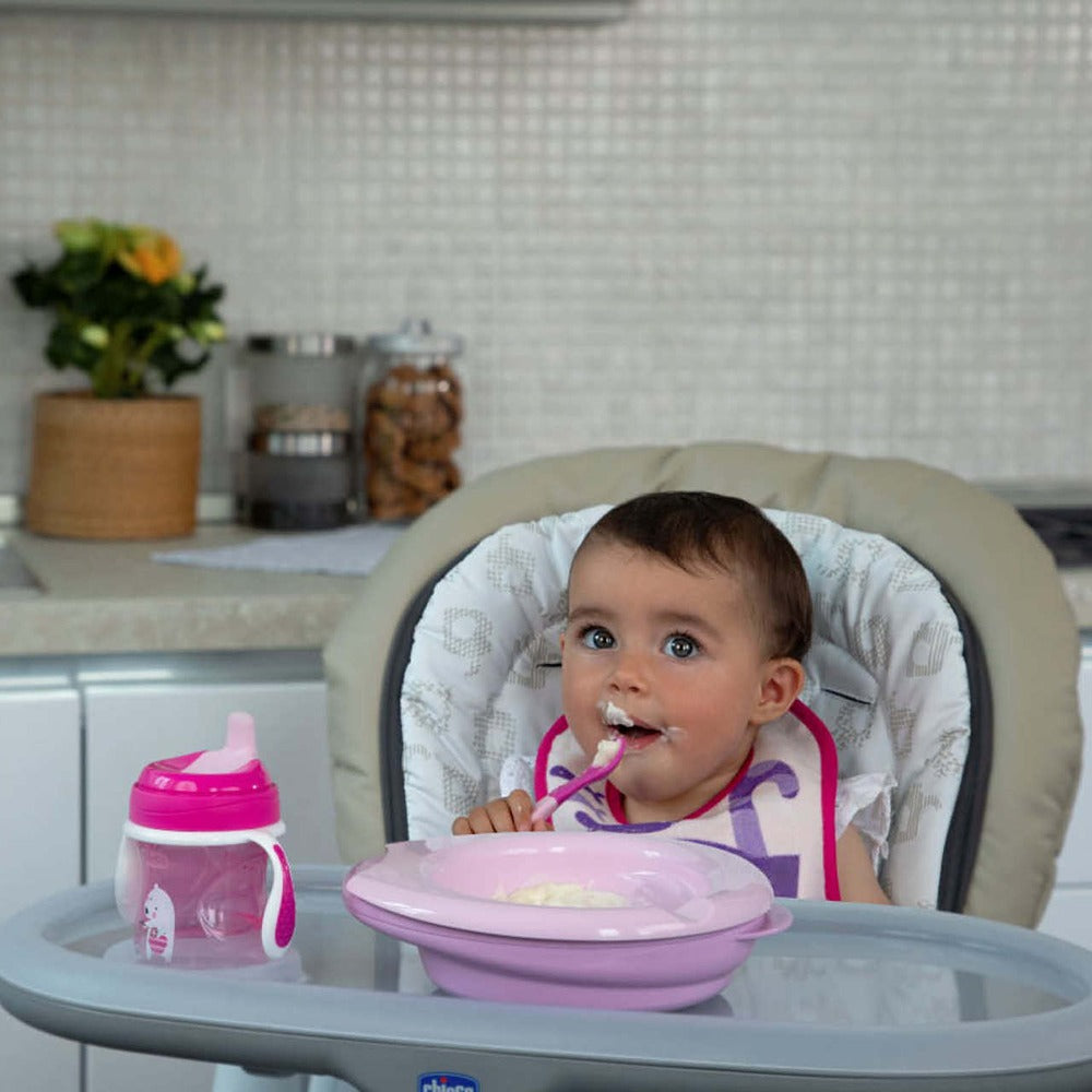 Chicco Easy Meal Set 2 Bavaglini Pappa Rosa 6+ Mesi