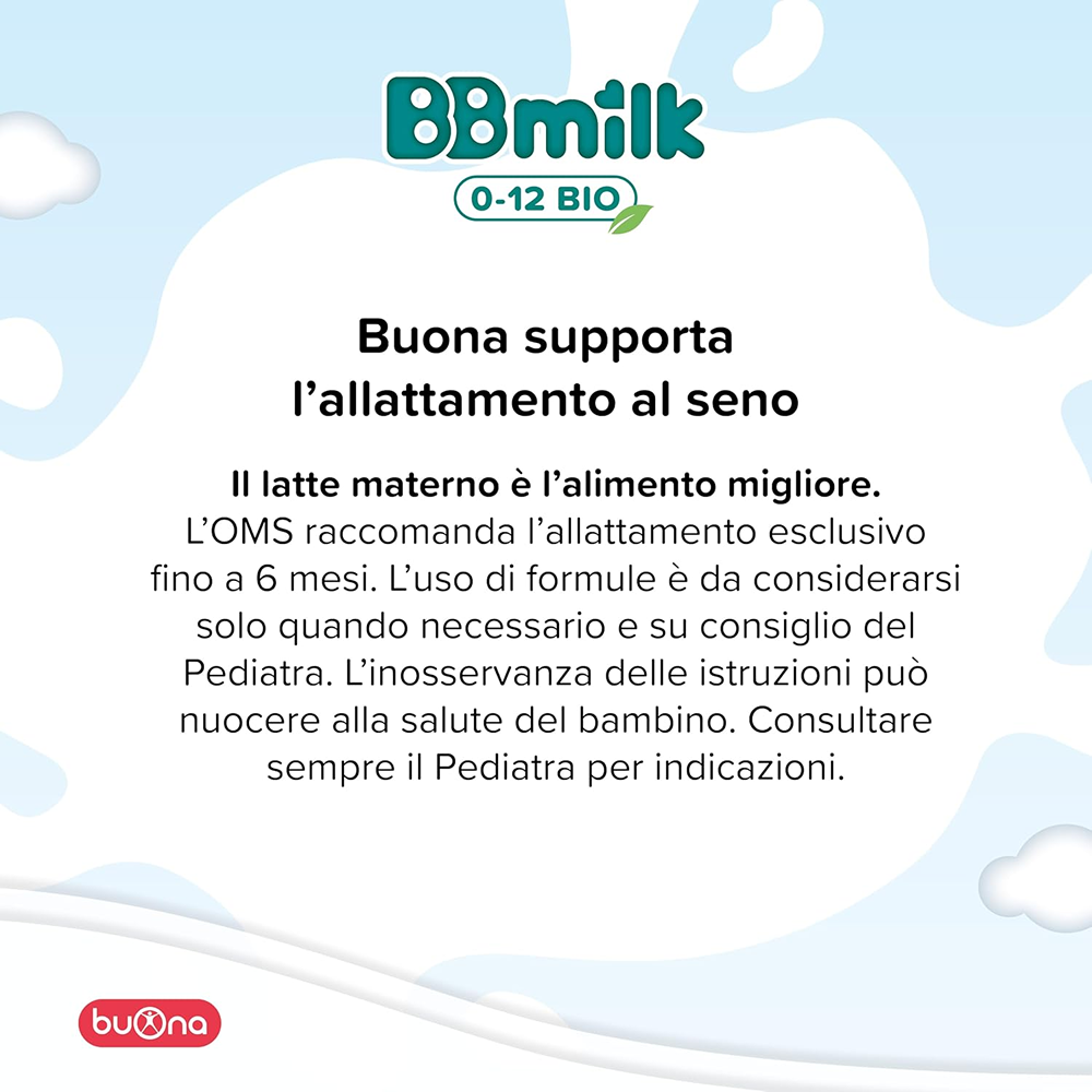 BBmilk 0-12 Latte In Polvere Bio Per Lattanti 800 gr