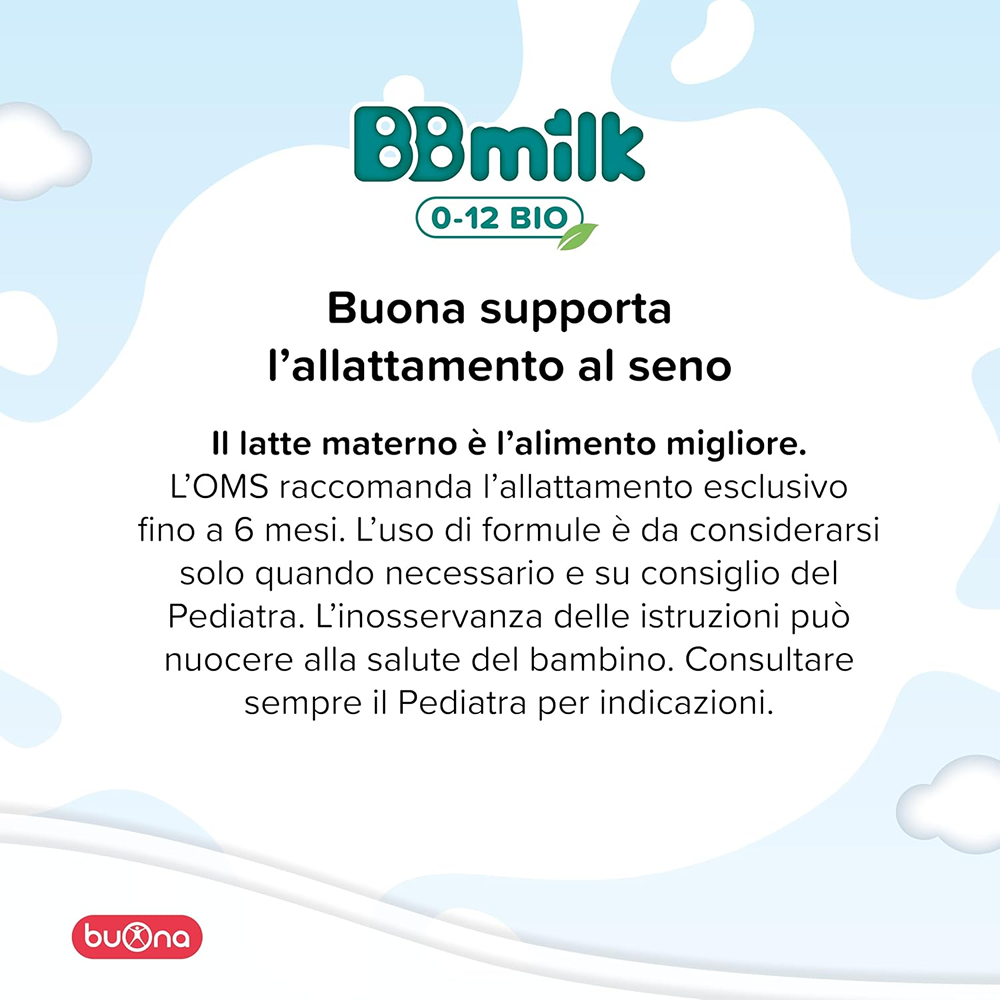 BBmilk 0-12 Latte Liquido Bio Per Lattanti 500 ml