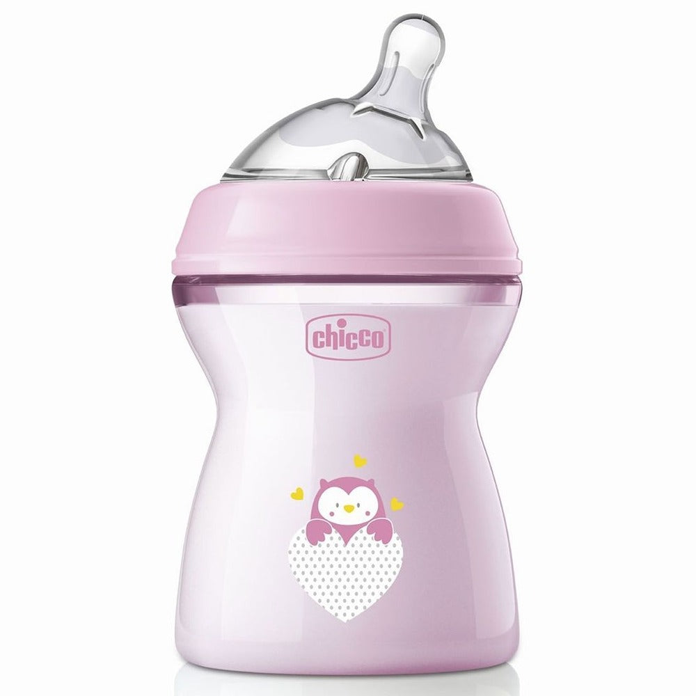 Chicco Biberon Natural Feeling Flusso Medio 250 ml Rosa 2+ Mesi