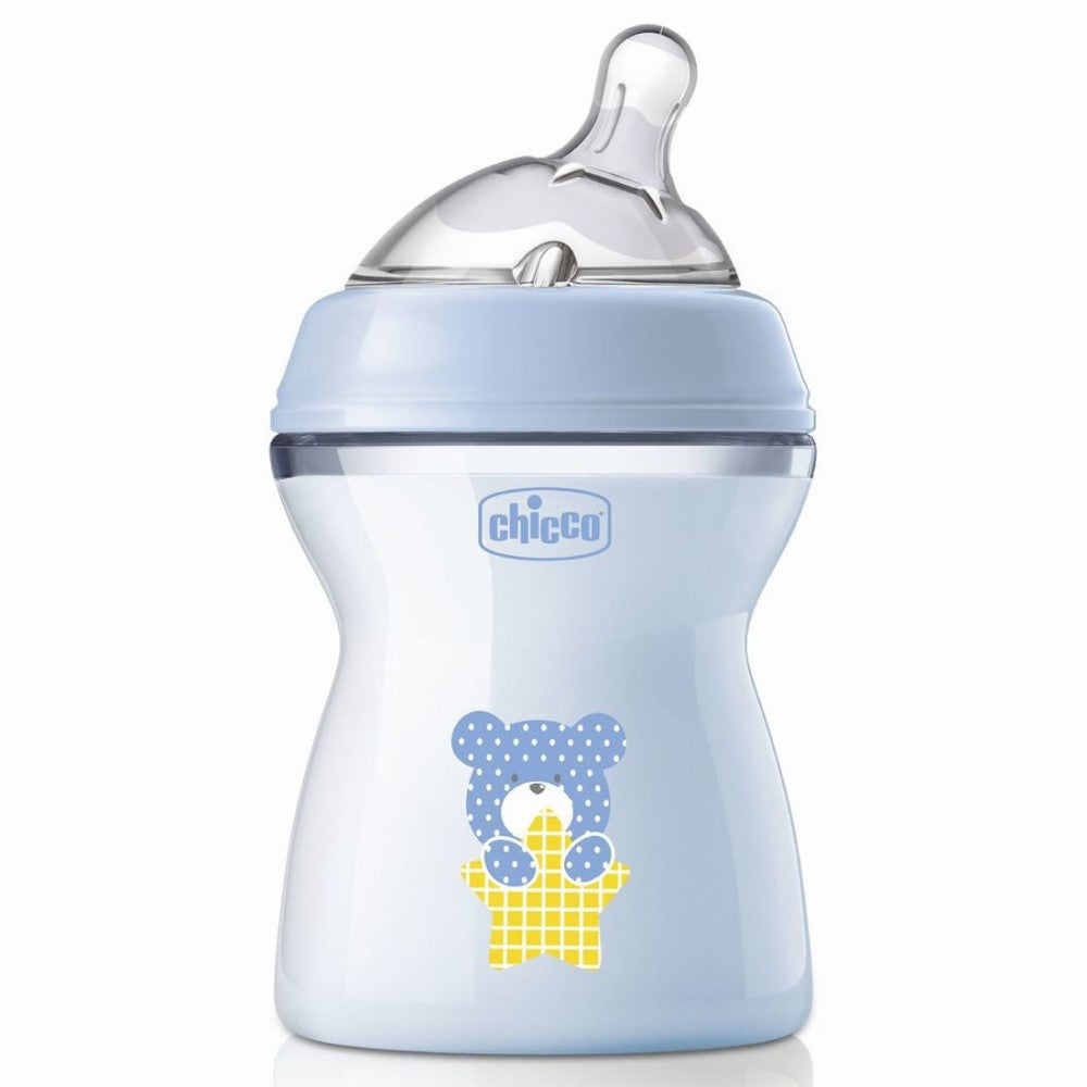 Chicco Biberon Natural Feeling Flusso Medio 250 ml Azzurro 2+ Mesi