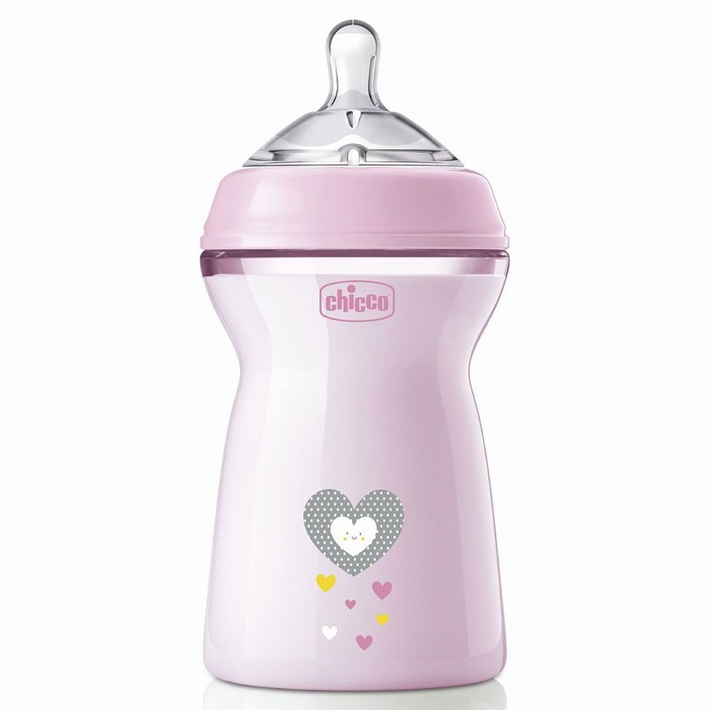 Chicco Biberon Natural Feeling Flusso Veloce 330 ml Rosa 6+ Mesi