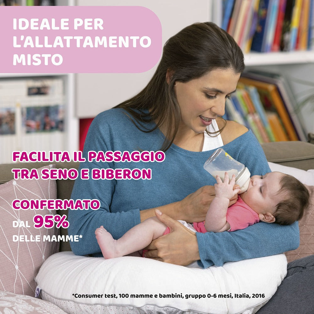 Chicco Biberon Natural Feeling Flusso Veloce 330 ml Grigio 6+ Mesi