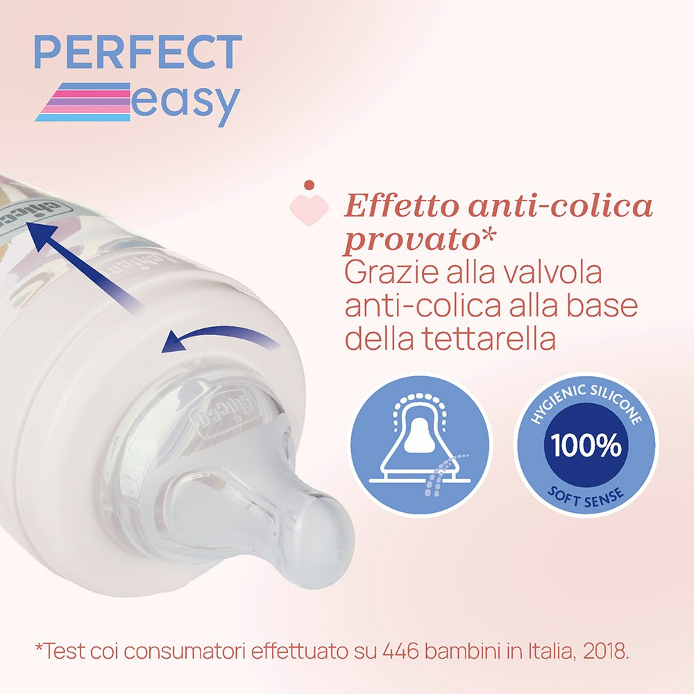 Chicco Biberon Perfect Easy Tettarella Physio In Silicone Flusso Lento Verde 150 ml 0+ Mesi
