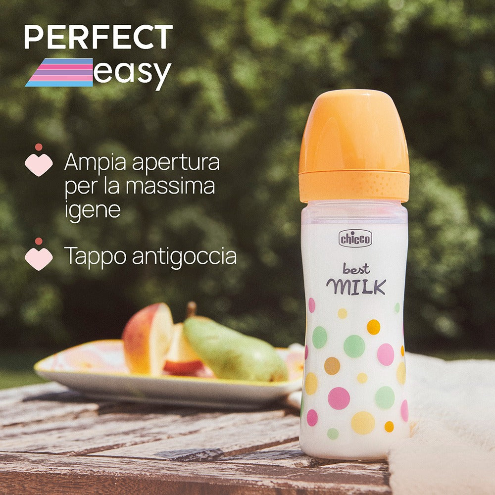 Chicco Biberon Perfect Easy Tettarella Physio In Silicone Flusso Medio Girl 250 ml 2+ Mesi