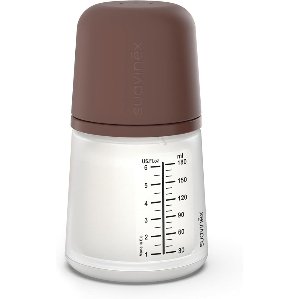Suavinex Zero.Zero Biberon Anti-Coliche Tettarella In Silicone 180 ml Flusso Lento (S) Deep 0+ Mesi