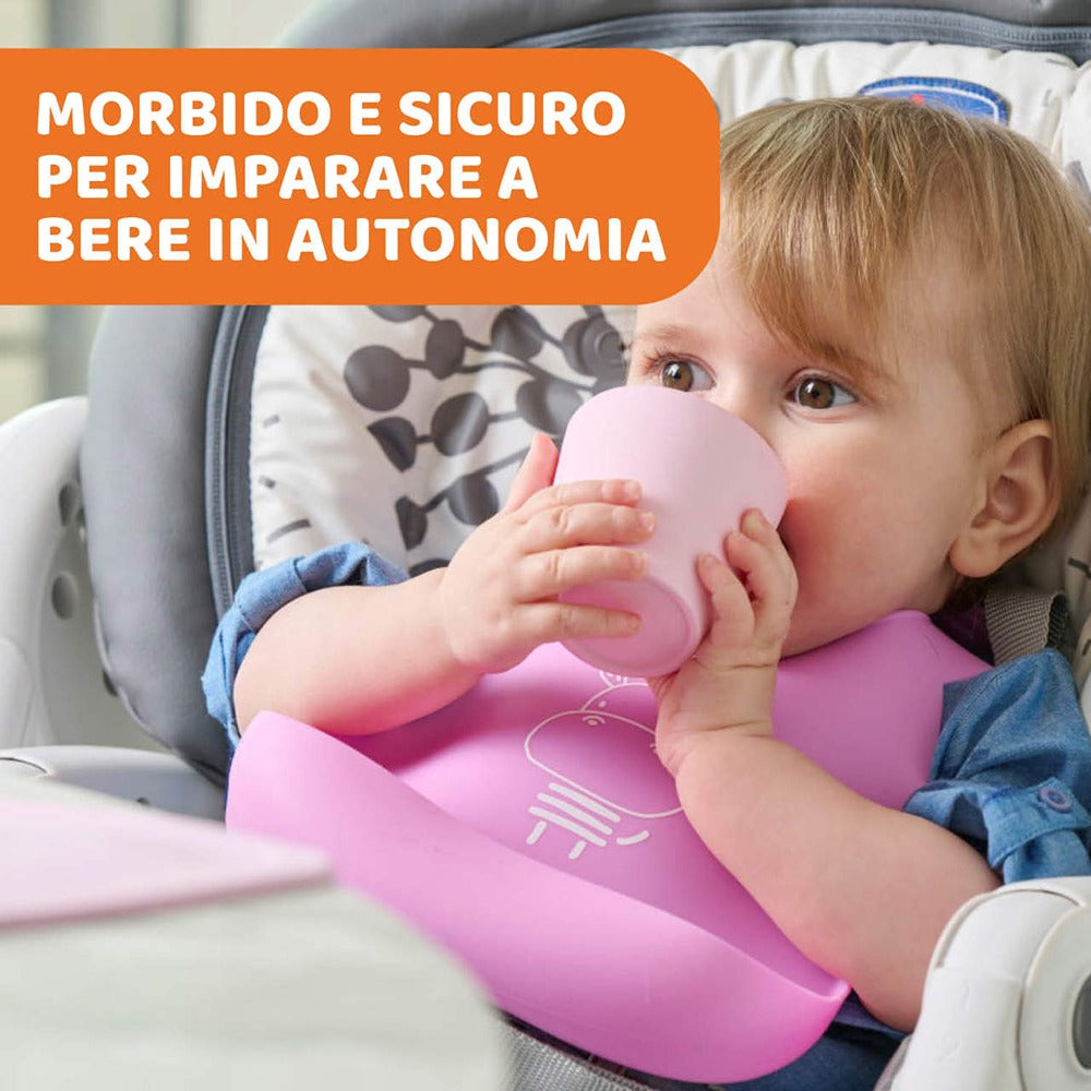 Chicco Easy Mug Bicchiere In Silicone Azzurro 6+ Mesi