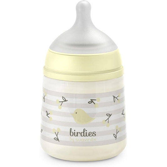 Suavinex Biberon Birdies Tettarella In Silicone Sx Pro Flusso Lento Neutro 150 ml 0+ Mesi