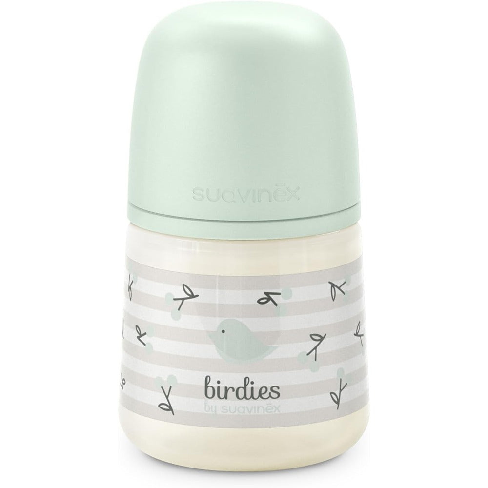 Suavinex Biberon Birdies Tettarella In Silicone Sx Pro Flusso Lento Verde 150 ml 0+ Mesi