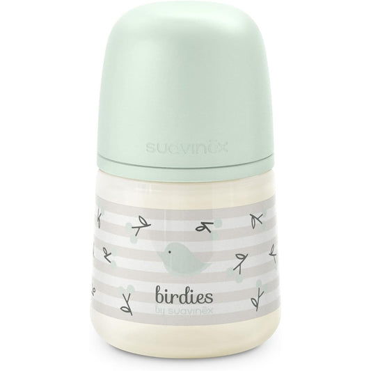 Suavinex Biberon Birdies Tettarella In Silicone Sx Pro Flusso Lento Verde 150 ml 0+ Mesi