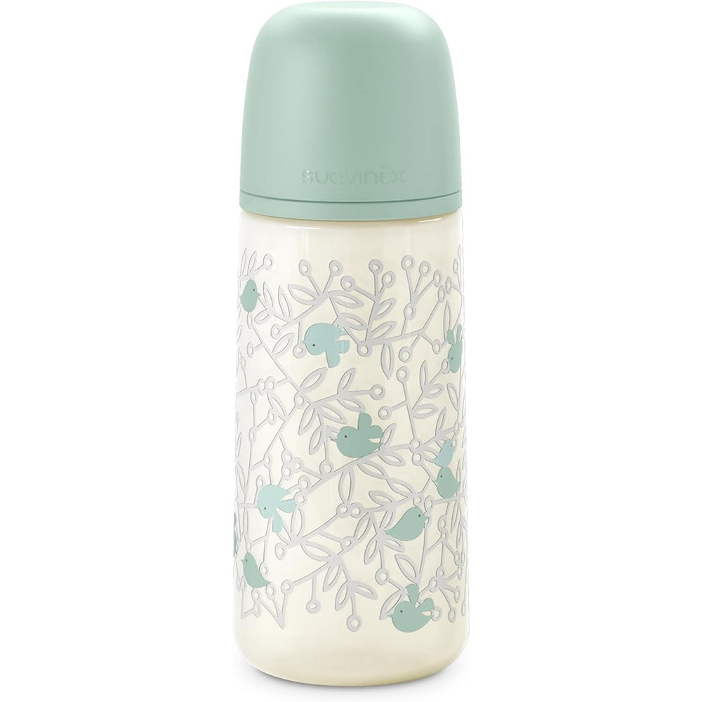 Suavinex Biberon Birdies Tettarella In Silicone Sx Pro Flusso Denso Verde 360 ml 6+ Mesi