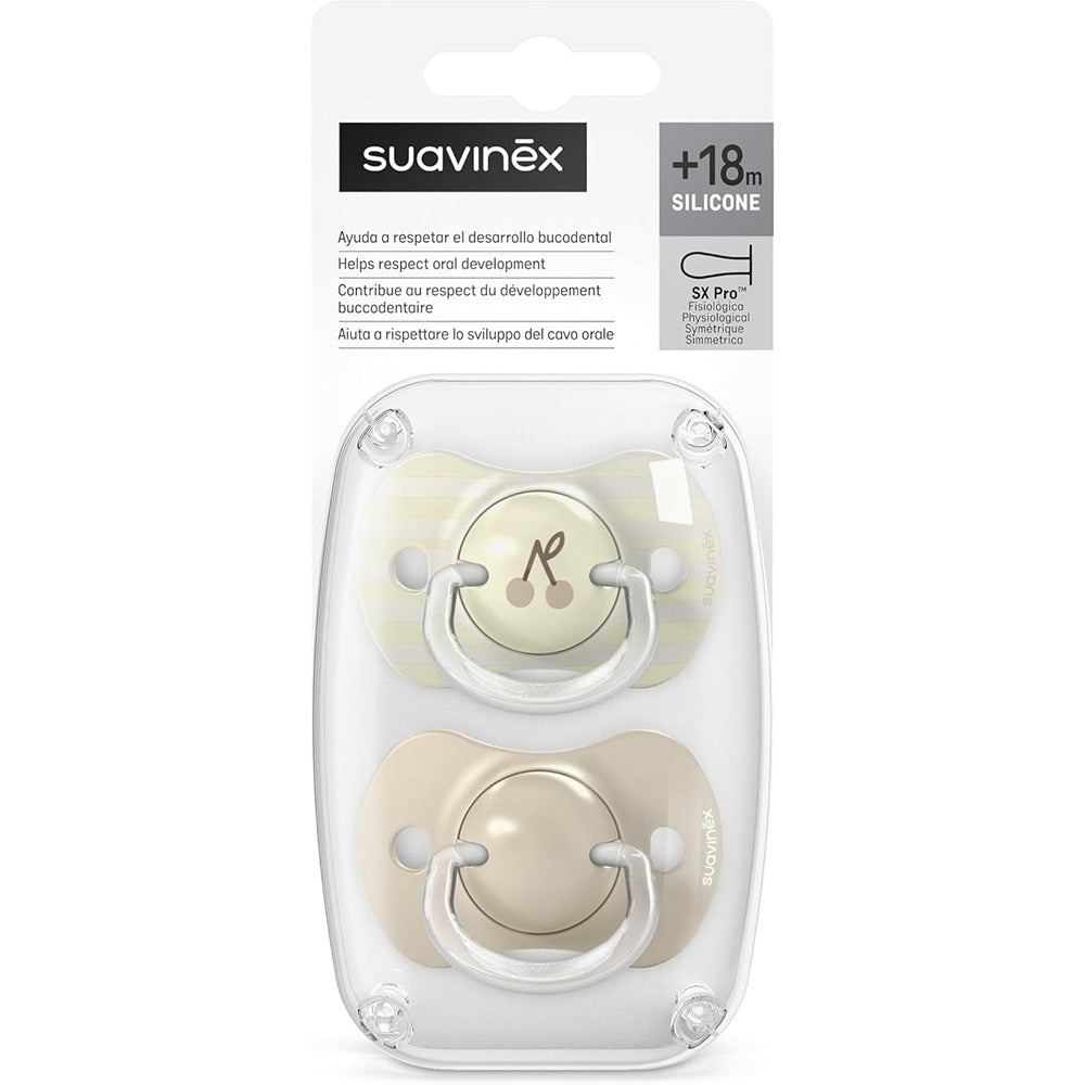 Suavinex Birdies Succhietti Tettina Simmetrica In Silicone Sx Pro Neutro 18+ Mesi