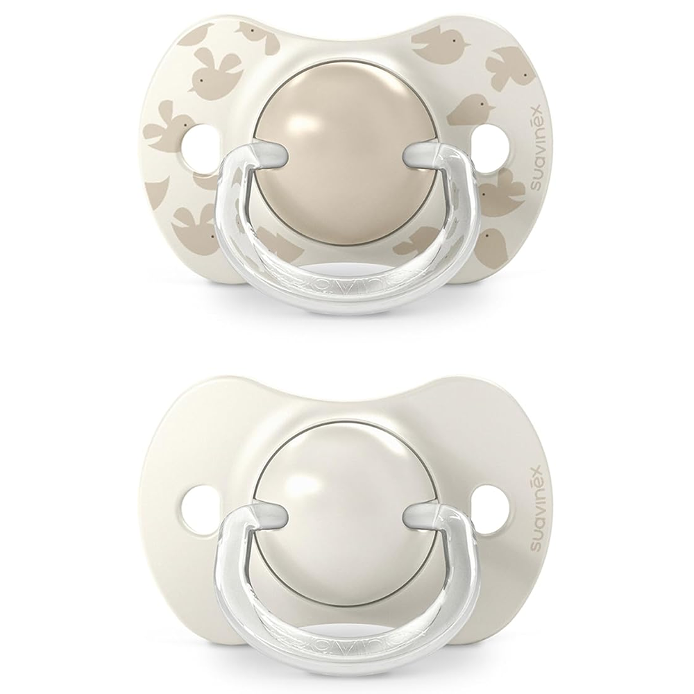 Suavinex Birdies Succhietti Tettarella Simmetrica In Silicone Sx Pro Neutro 6-18 Mesi