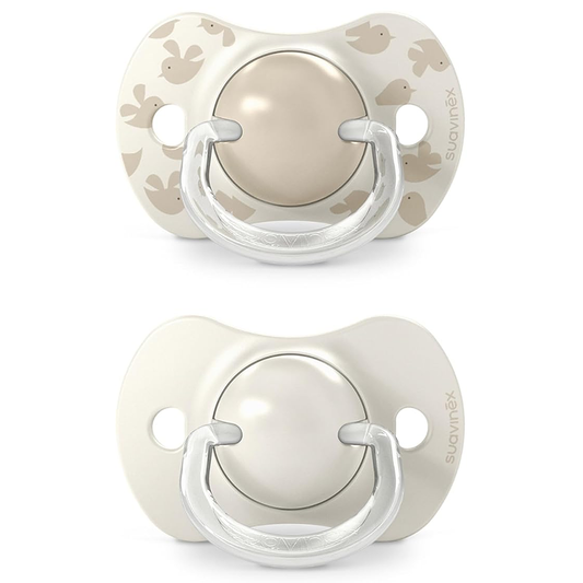 Suavinex Birdies Succhietti Tettarella Simmetrica In Silicone Sx Pro Neutro 6-18 Mesi