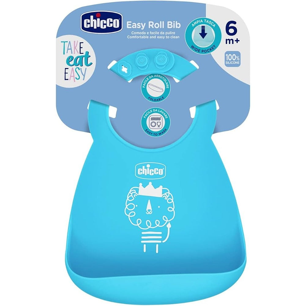 Chicco Bavaglino In Silicone Azzurro 6+ Mesi