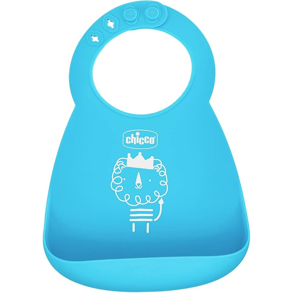 Chicco Bavaglino In Silicone Azzurro 6+ Mesi
